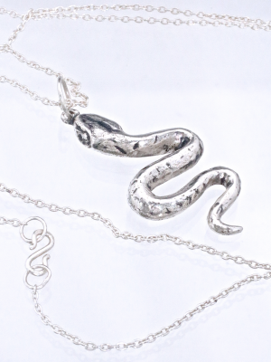 Ancient Silver Snake Necklace