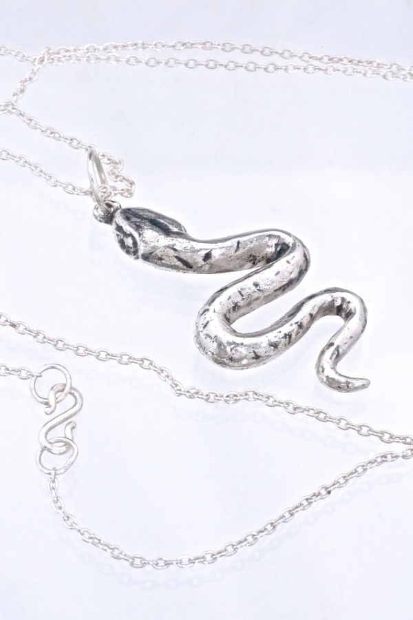 Ancient Silver Snake Necklace