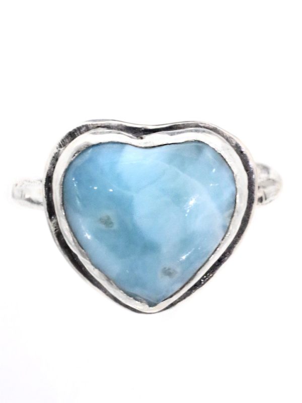 Larimar Heart of the Ocean Silver Ring