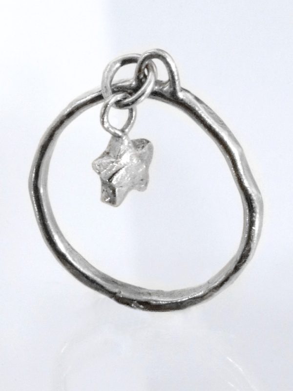 Silver Star Charm Midi Ring