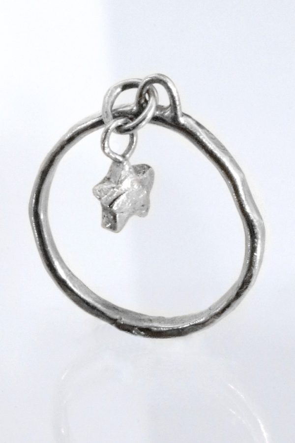 Silver Star Charm Midi Ring