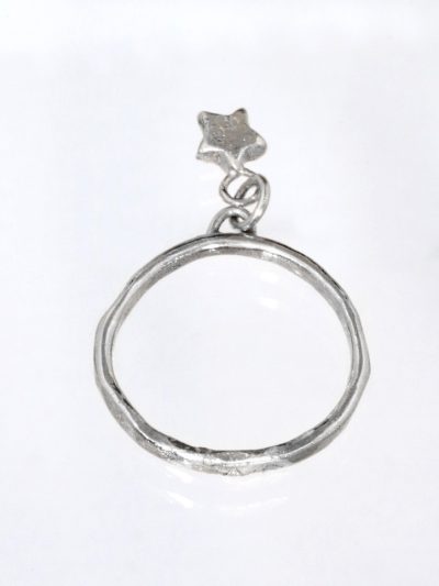 Silver Star Charm Midi Ring