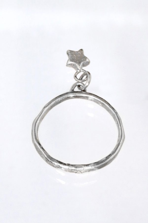 Silver Star Charm Midi Ring