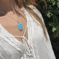 Turquoise Blue Nile Silver Necklace