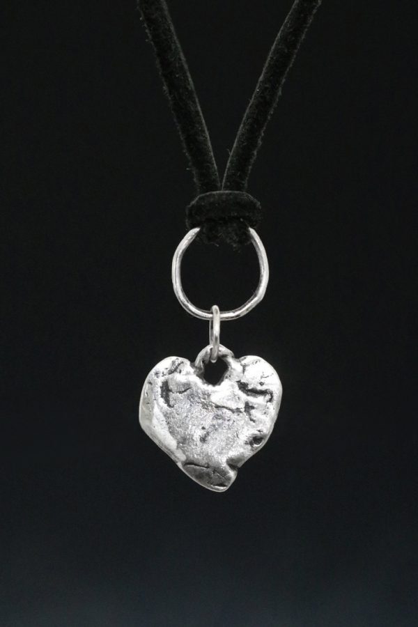 Rock and Roll Silver Heart Necklace