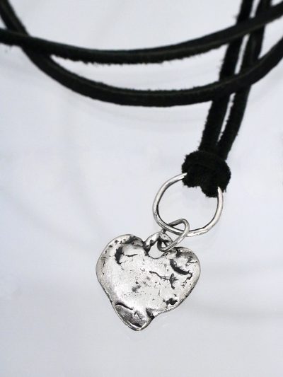 Rock and Roll Silver Heart Necklace