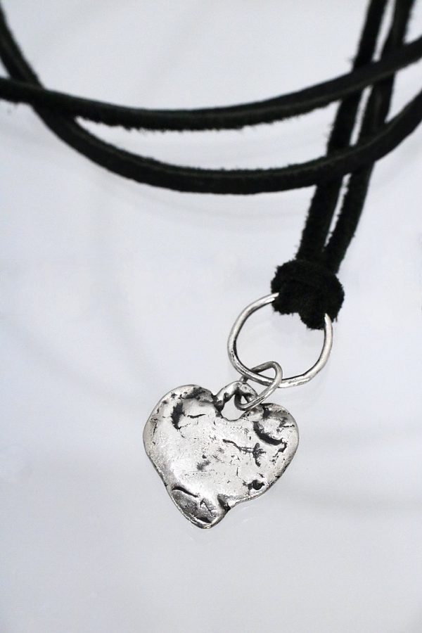 Rock and Roll Silver Heart Necklace