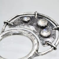 Silver Rainbow Moonstone Spell Ring
