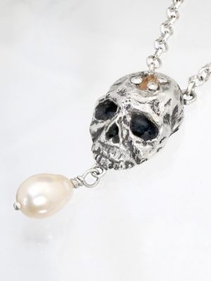 Silver Victorian Skull Necklace