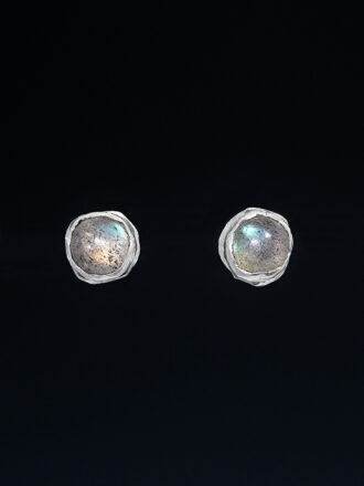 Labradorite Ocean Silver Stud Earrings