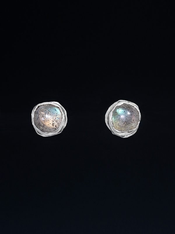 Labradorite Ocean Silver Stud Earrings