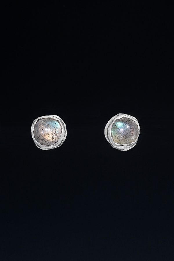 Labradorite Ocean Silver Stud Earrings