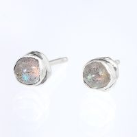 Labradorite Ocean Silver Stud Earrings