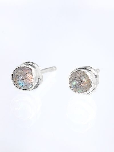 Labradorite Ocean Silver Stud Earrings