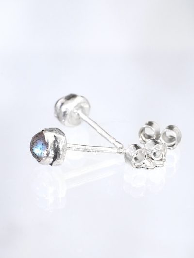 Labradorite Ocean Silver Stud Earrings