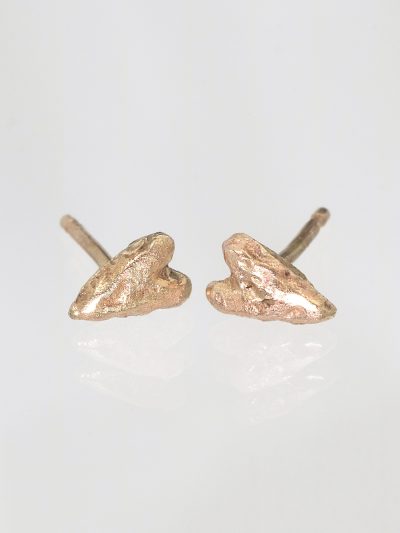 Gold Heart Stud Earrings