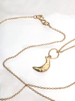 Gold Little Crescent Moon Necklace