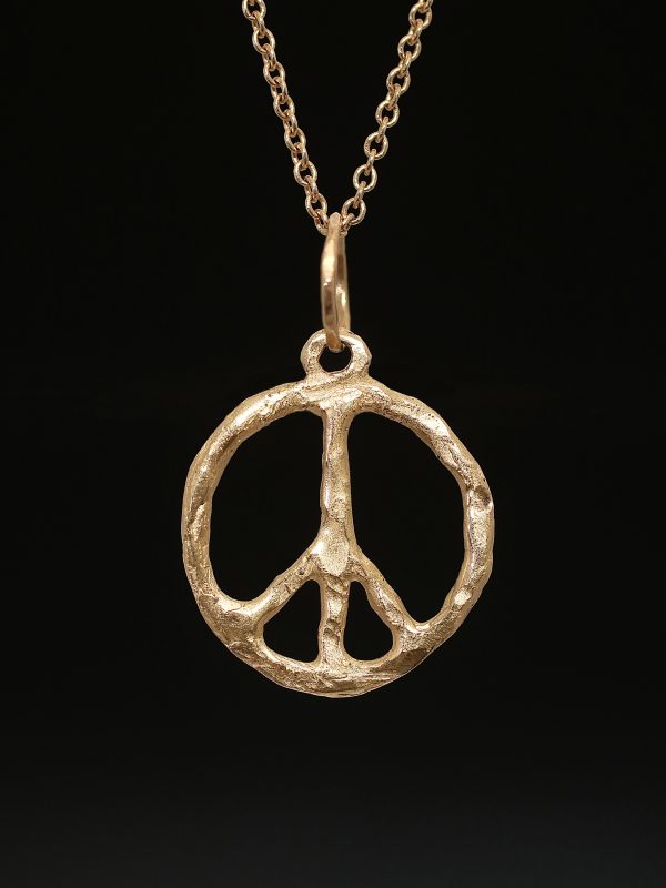 Gold Little Peace Sign Necklace