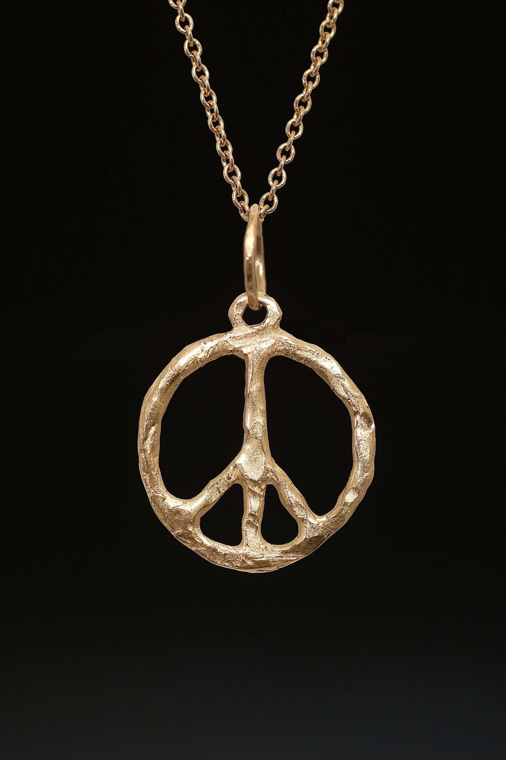Tiny Round Peace Sign Necklace - Michelle Chang