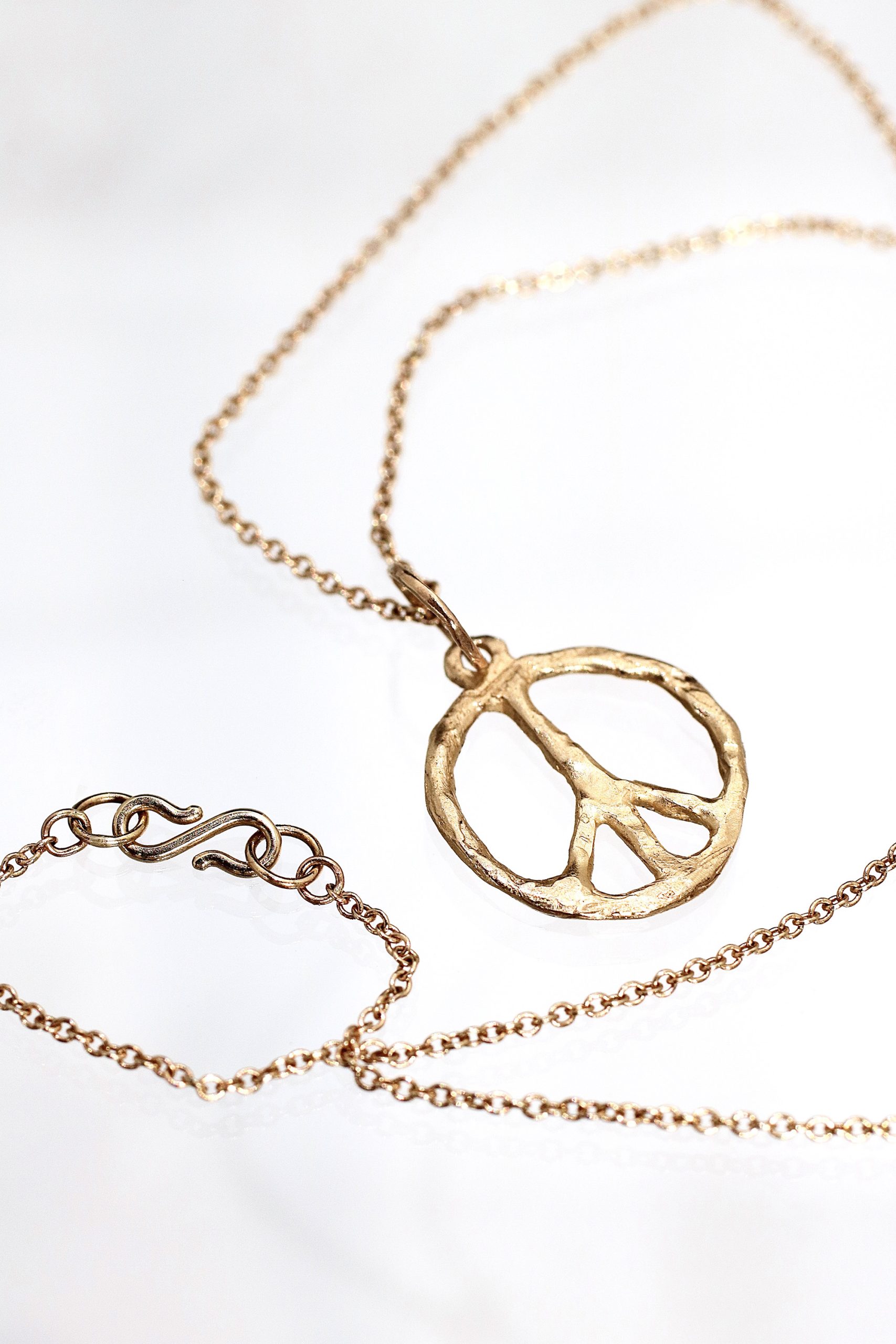 Silver Tiny Peace Sign Necklace | Semi- Precious Gemstones | Inspirational  & Motivational Jewelry
