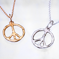 Silver Little Peace Sign Necklace