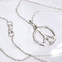 Silver Little Peace Sign Necklace