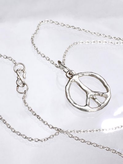 Silver Little Peace Sign Necklace