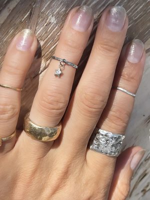 Silver Star Charm Midi Ring