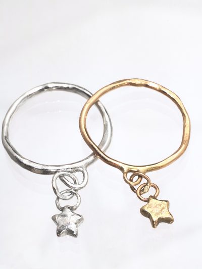 Silver Star Charm Midi Ring