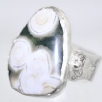 Ocean Jasper Silver Ocean Amulet Ring
