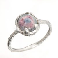 Rainbow Tourmaline Eye Silver Ring