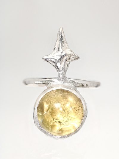 Star Orbit Silver Citrine Ring