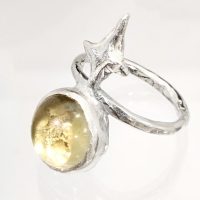 Star Orbit Silver Citrine Ring