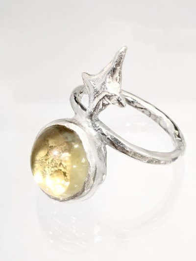 Star Orbit Silver Citrine Ring