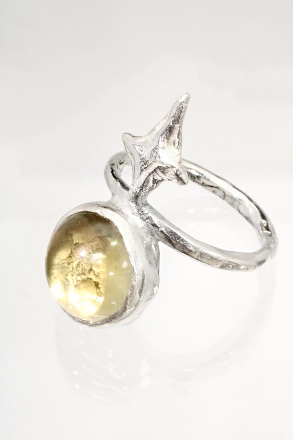 Star Orbit Silver Citrine Ring