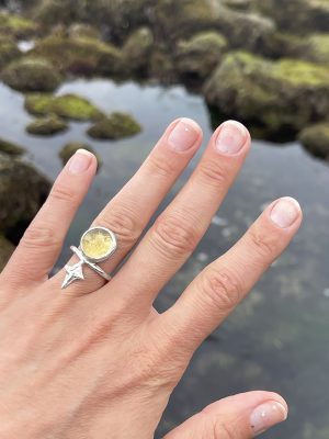 Star Orbit Silver Citrine Ring