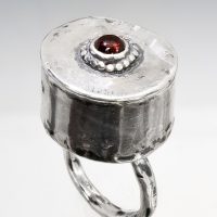 Magic Garnet Silver Prayer Box Ring