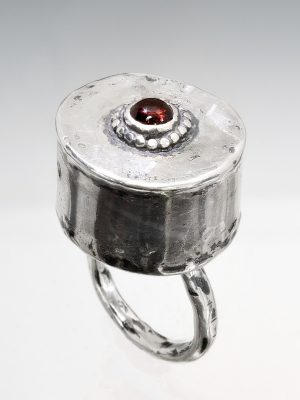 Magic Garnet Silver Prayer Box Ring