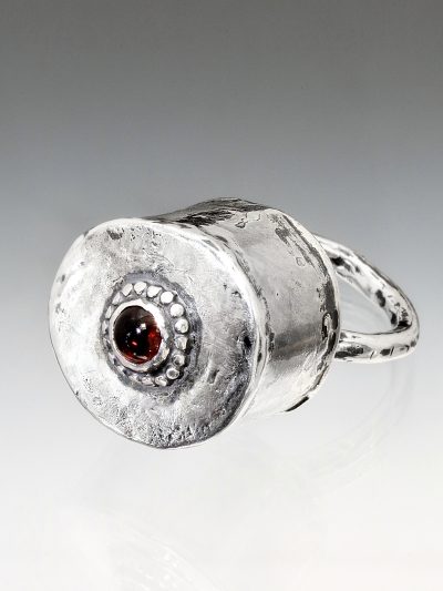 Magic Garnet Silver Prayer Box Ring