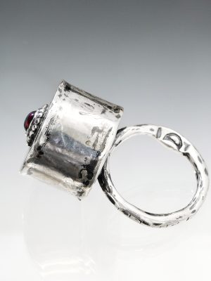 Magic Garnet Silver Prayer Box Ring