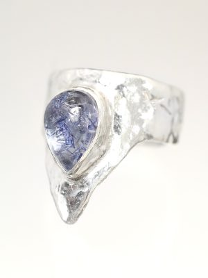 Blue Princess Dumortierite Quartz Silver Ring