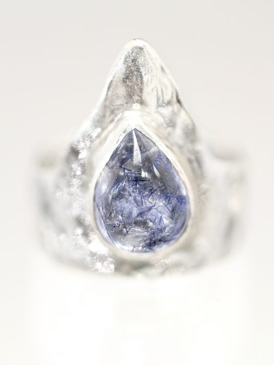 Blue Princess Dumortierite Quartz Silver Ring