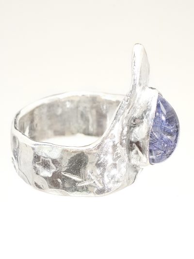 Blue Princess Dumortierite Quartz Silver Ring