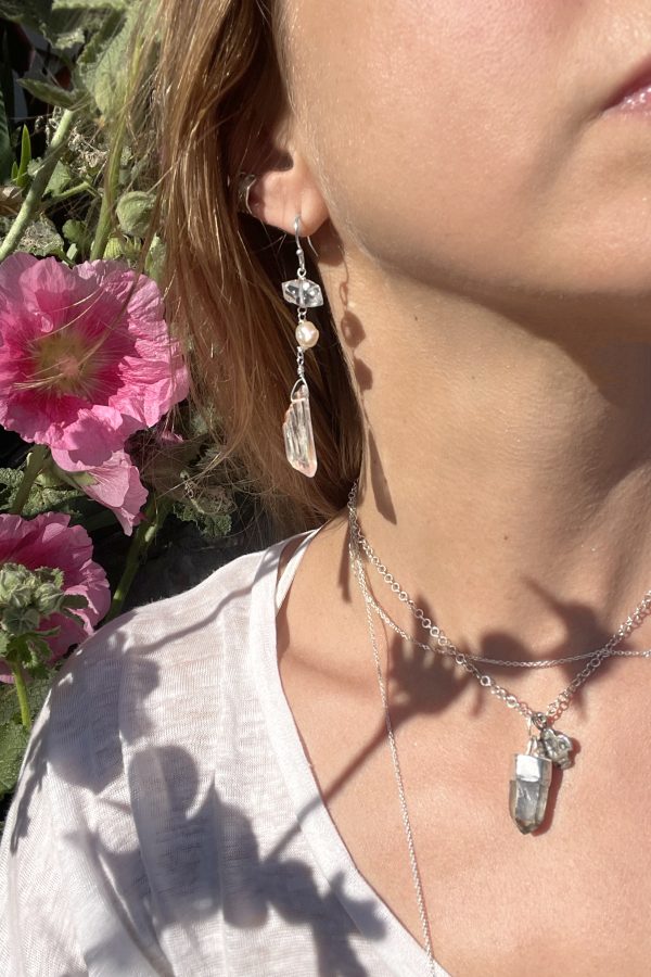 Blush Kunzite Silver Earrings