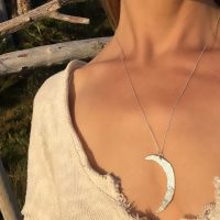 Magic Crescent Moon Silver Necklace