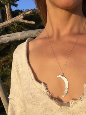 Magic Crescent Moon Silver Necklace