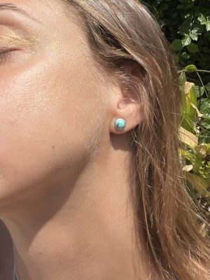 Turquoise Silver Stud Earrings