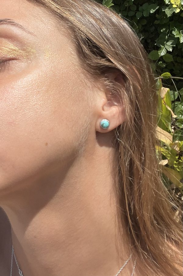 Turquoise Silver Stud Earrings