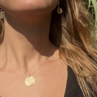 Gold Ancient Wave Coin Earrings
