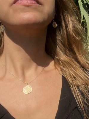 Gold Ancient Wave Coin Necklace